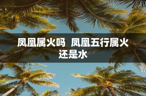 凤凰属火吗 凤凰五行属火还是水