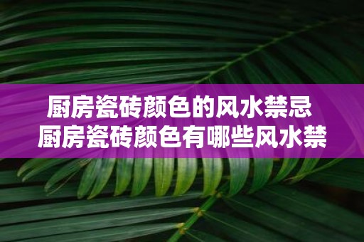 厨房瓷砖颜色的风水禁忌 厨房瓷砖颜色有哪些风水禁忌
