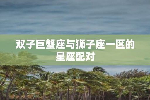 双子巨蟹座与狮子座一区的星座配对