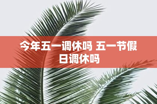 今年五一调休吗 五一节假日调休吗