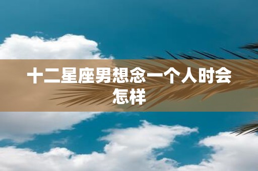 十二星座男想念一个人时会怎样