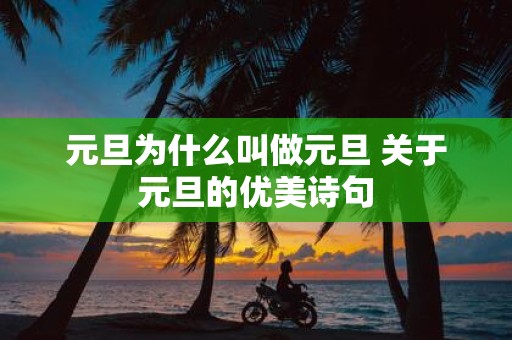 元旦为什么叫做元旦 关于元旦的优美诗句