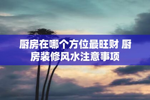 厨房在哪个方位最旺财 厨房装修风水注意事项 厨房在哪个方位最旺财 厨房装修风水注意事项