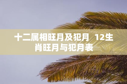 十二属相旺月及犯月 12生肖旺月与犯月表