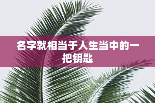 名字就相当于人生当中的一把钥匙