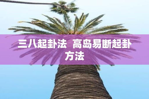 三八起卦法 高岛易断起卦方法