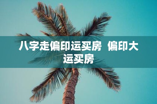 八字走偏印运买房 偏印大运买房