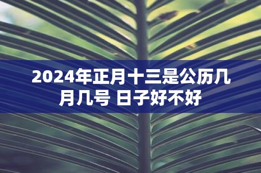 2025年正月十三是公历几月几号 日子好不好