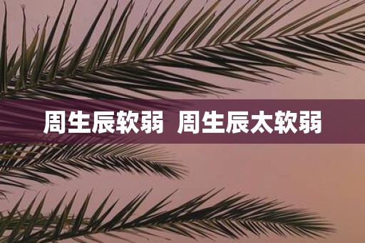 周生辰软弱 周生辰太软弱