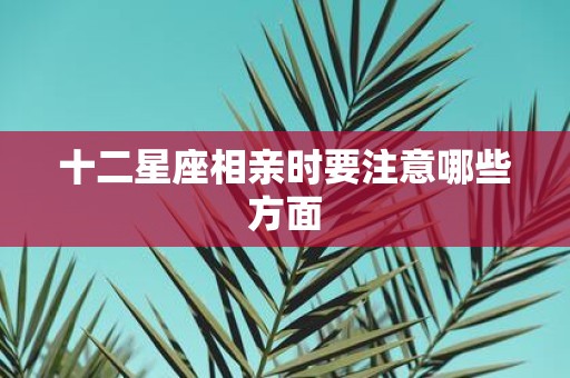十二星座相亲时要注意哪些方面