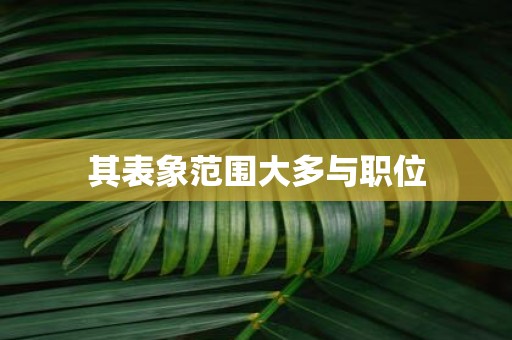 其表象范围大多与职位