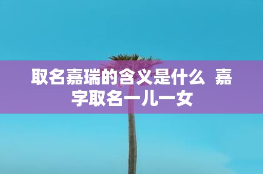 取名嘉瑞的含义是什么 嘉字取名一儿一女