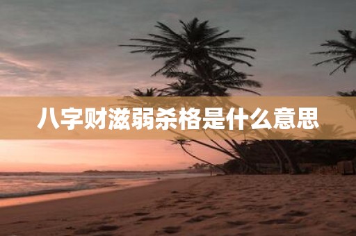 八字财滋弱杀格是什么意思