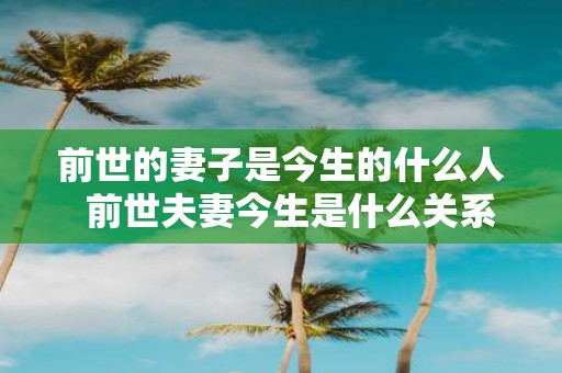 前世的妻子是今生的什么人 前世夫妻今生是什么关系
