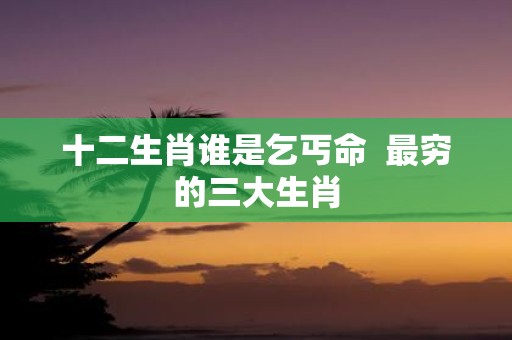 十二生肖谁是乞丐命 最穷的三大生肖