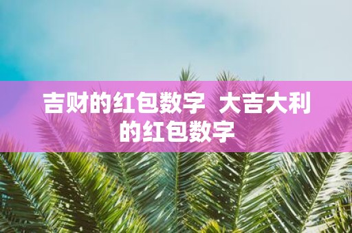吉财的红包数字 大吉大利的红包数字