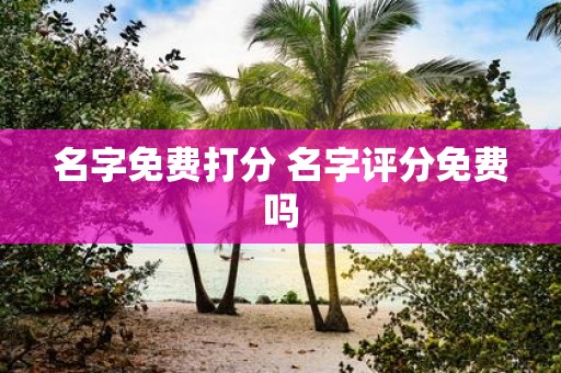 名字免费打分 名字评分免费吗