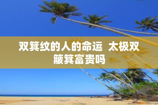 双箕纹的人的命运 太极双簸箕富贵吗