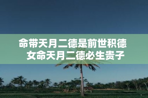 命带天月二德是前世积德 女命天月二德必生贵子