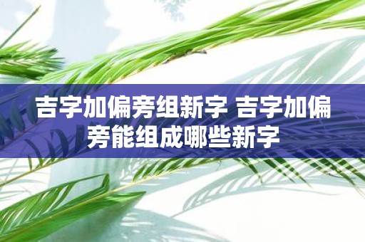 吉字加偏旁组新字 吉字加偏旁能组成哪些新字