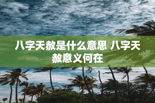 八字天赦是什么意思 八字天赦意义何在