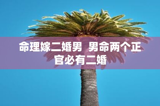 命理嫁二婚男 男命两个正官必有二婚