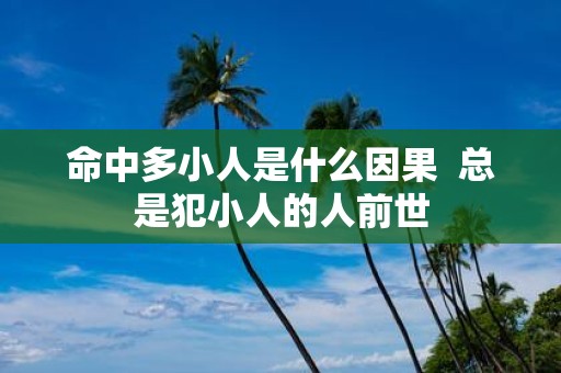 命中多小人是什么因果 总是犯小人的人前世