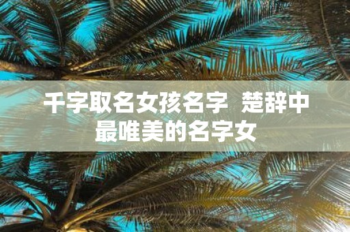 千字取名女孩名字 楚辞中最唯美的名字女