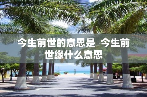 今生前世的意思是 今生前世缘什么意思