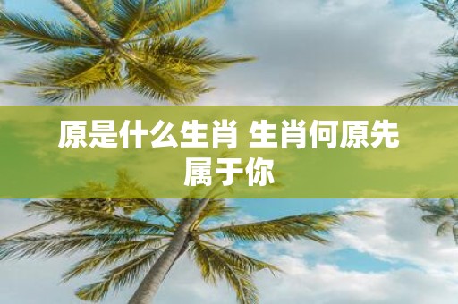 原是什么生肖 生肖何原先属于你