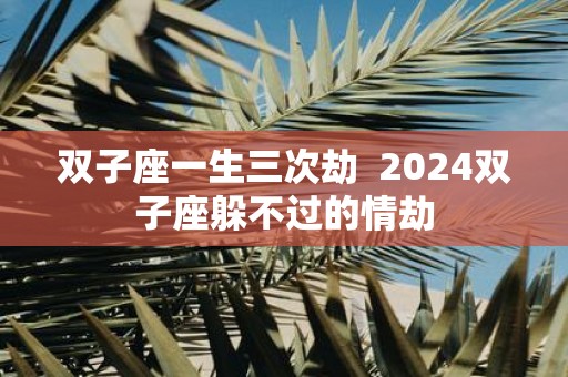 双子座一生三次劫 2025双子座躲不过的情劫