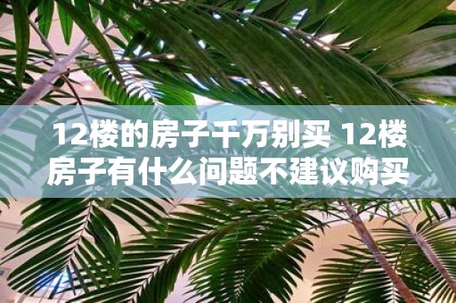 12楼的房子千万别买 12楼房子有什么问题不建议购买
