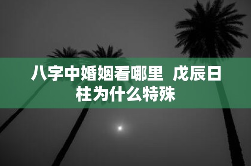 八字中婚姻看哪里 戊辰日柱为什么特殊