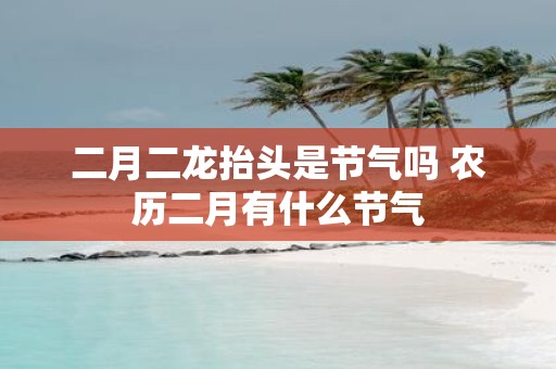 二月二龙抬头是节气吗 农历二月有什么节气