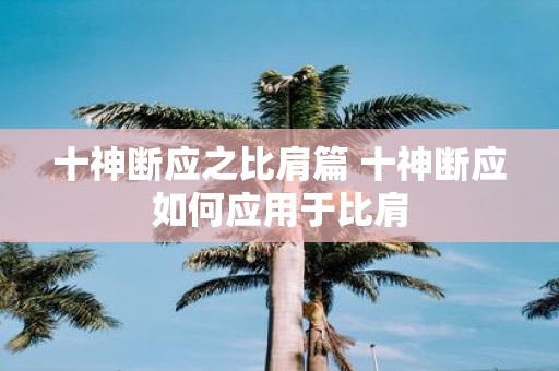 十神断应之比肩篇 十神断应如何应用于比肩