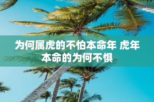 为何属虎的不怕本命年 虎年本命的为何不惧