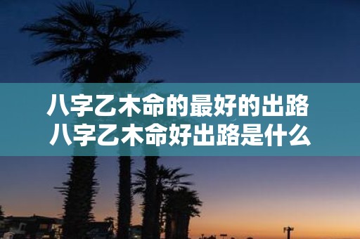 八字乙木命的最好的出路 八字乙木命好出路是什么