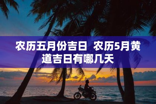 农历五月份吉日 农历5月黄道吉日有哪几天