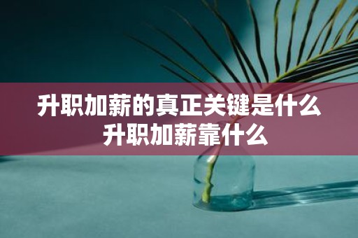 升职加薪的真正关键是什么 升职加薪靠什么
