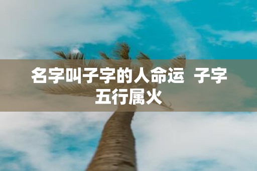 名字叫子字的人命运 子字五行属火