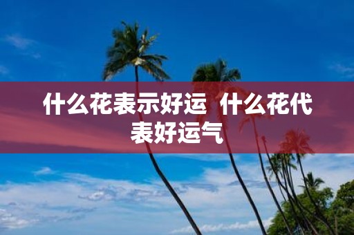 什么花表示好运 什么花代表好运气