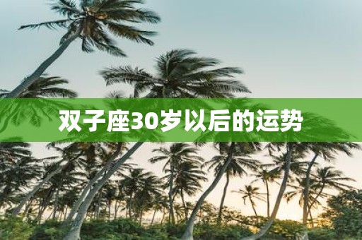 双子座30岁以后的运势