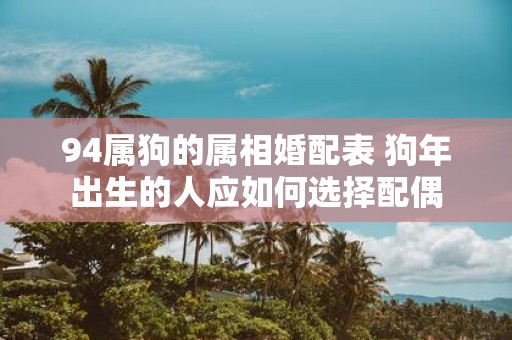 94属狗的属相婚配表 狗年出生的人应如何选择配偶