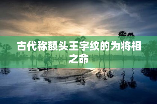 古代称额头王字纹的为将相之命