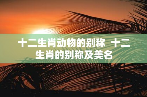 十二生肖动物的别称 十二生肖的别称及美名