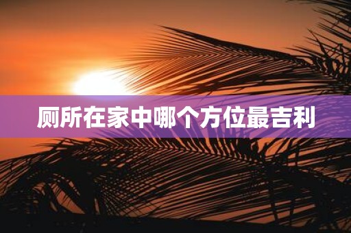 厕所在家中哪个方位最吉利