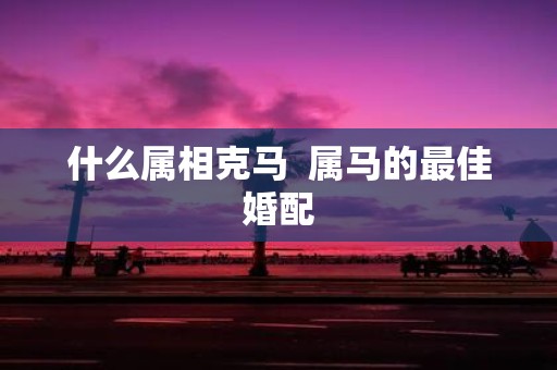 什么属相克马 属马的最佳婚配
