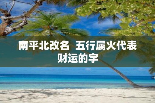 南平北改名 五行属火代表财运的字