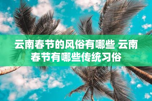 云南春节的风俗有哪些 云南春节有哪些传统习俗