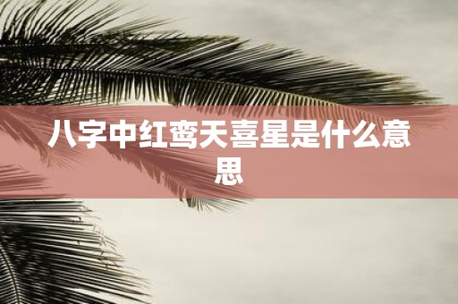 八字中红鸾天喜星是什么意思